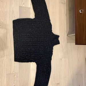 Toteme Oversized Speckled Heavy Cable Knit Wool Turtleneck Sweater